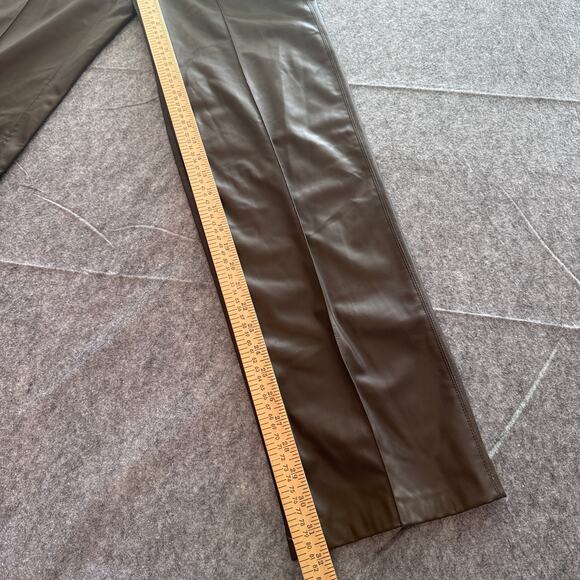 Zara Francoise XS Full‎ Length Straight Leg High-Waisted Faux Leather Trousers - Picture 6 of 8